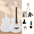 Acoustic Guitar 38-Inch Matte Oak-Panel Design with ABS Nut and Six Color Options for Practice