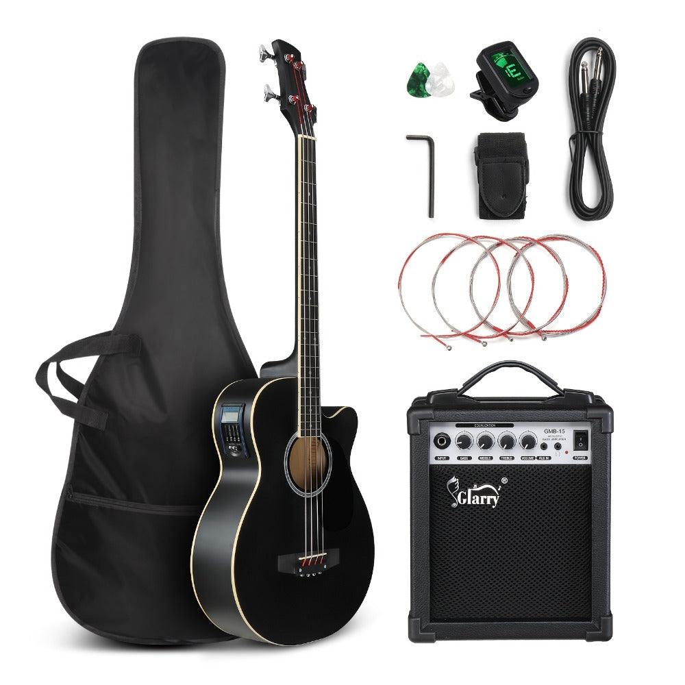 Acoustic Guitar, Black with AMP, Full Size, GLARRY, 44.5In, Full for Lessons and Practice detail image - detail view 3