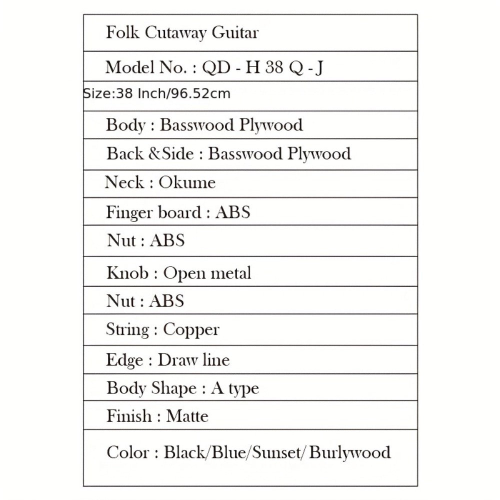 Acoustic Guitar, Blue-A, Full Size, Full-Size, Complete, Beginners for Lessons detail image - detail view 14