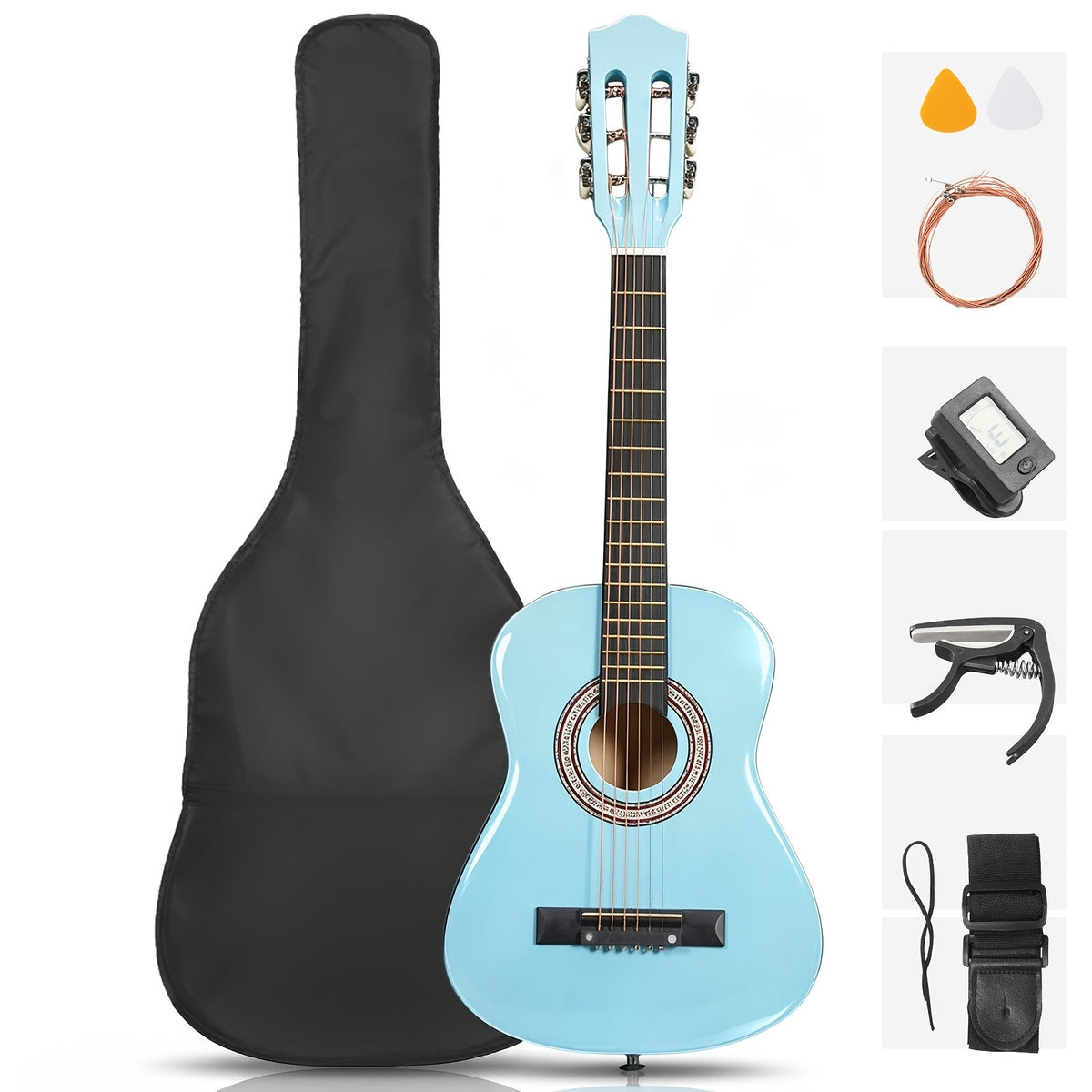 Acoustic Guitar GLARRY 30-Inch Classical Six-String Design with Rosewood Fingerboard and Six Color Options