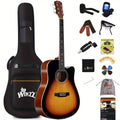 Acoustic Guitar WINZZ TG-A4 41-Inch Cutaway with Adjustable Truss Rod, Bag and Accessory Set in Two Colors