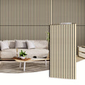 Slatted Acoustic Wall Panels, Two-Piece 60 x 120cm Set with MDF Strips in White Oak or Matte Black