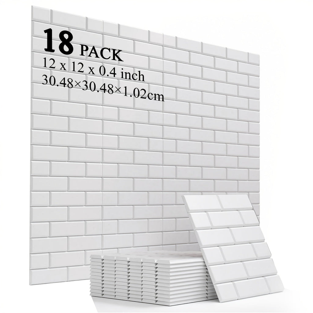 Acoustic Wall Panel shown in the Wall Tile Soundproof Panel 30L1H White 18 option