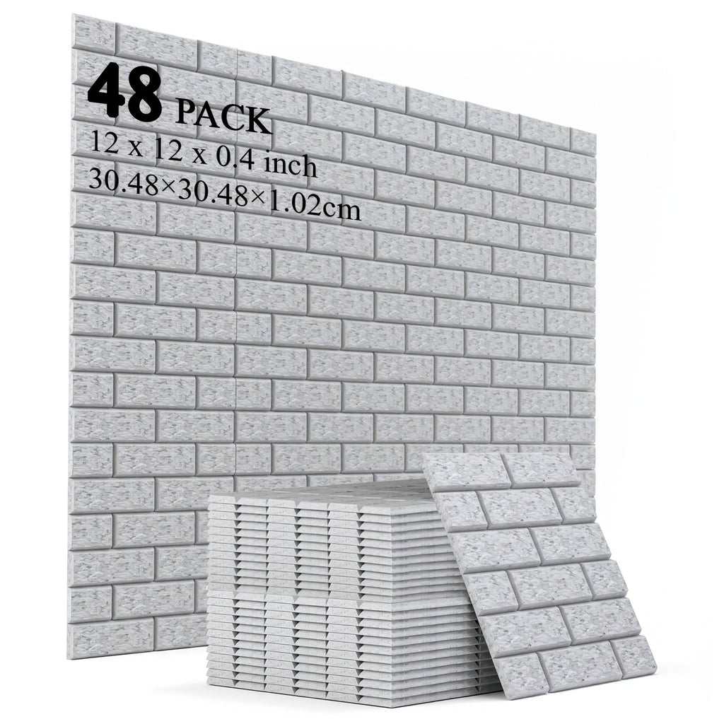 Acoustic Wall Panel shown in the Wall Tile Soundproof Panel 30L1H Light Gray 48 option