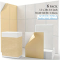 Rectangular Acoustic Wall Panels, 6 or 12-Pack of 12 x 24-Inch Tiles in White or Light Gray