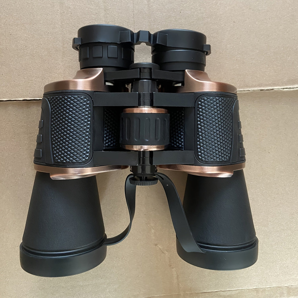 Brown-and-Black 10x50 Binoculars with 26mm Eyepieces, Center Focus Wheel and Textured Hand Grips