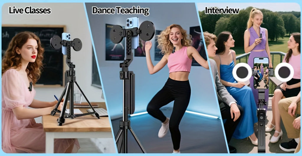 AI Face Tracking Vlogging Kit All-in-One with 70.9 Inch Tripod, LED Fill Light & Microphone