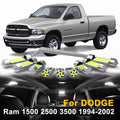 Interior LED Lights Kit for Dodge Ram 1500 2500 3500 – Canbus 6000K Cool White Map Dome Trunk License Plate Bulbs 1994–2023 (13–18 Pcs)
