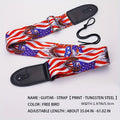 Woven Guitar Strap with Adjustable 35-61 Inch Length, 1.97 Inch Width and American Flag, Black-White or Multicolor Patterns