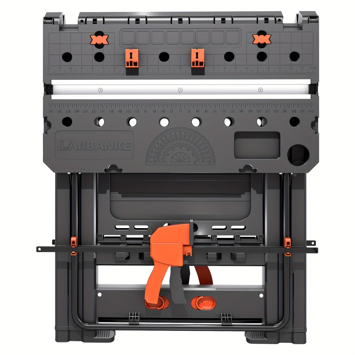 Folding Workbench 2-in-1 Portable Work Table, Height-Adjustable Sawhorse Workbench with 4 Woodworking Clamps