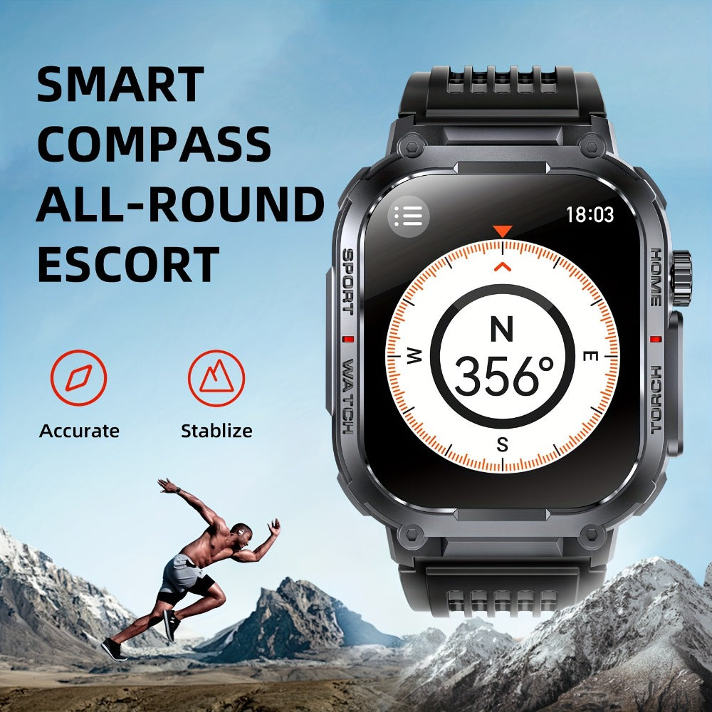 Smart Watch 2.02-Inch Rugged TFT Display with 500mAh Battery, LED Flashlight and Wireless Calling