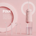 Water Flosser Cordless Three-Mode Oral Irrigator with Four Nozzles, USB Charging and Pink, Purple, Black or White Options
