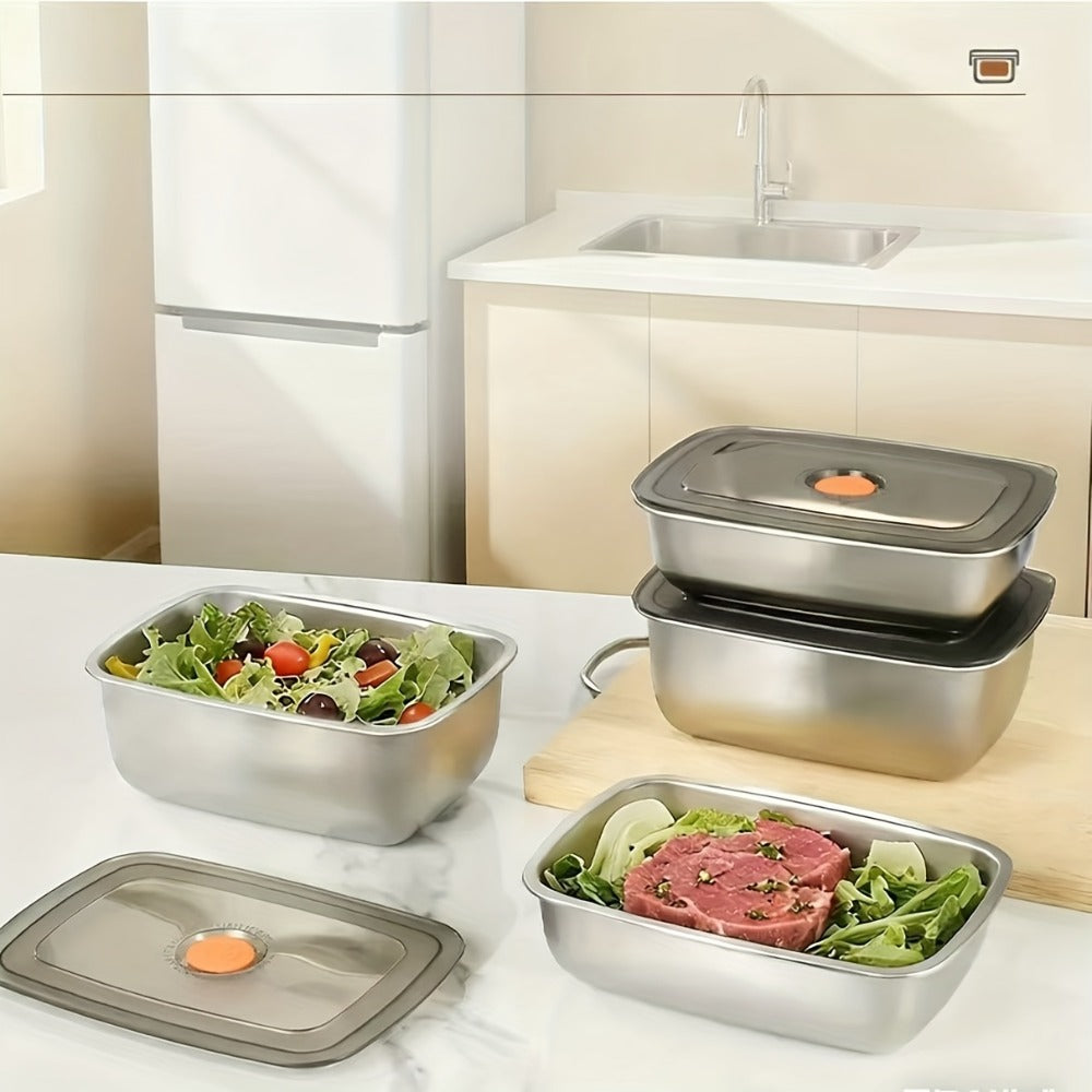 Stainless Steel Lunch Boxes, Set of 6 Large 50.72 oz Food Storage Containers with Lids – Airtight Stackable Refrigerator Storage Containers