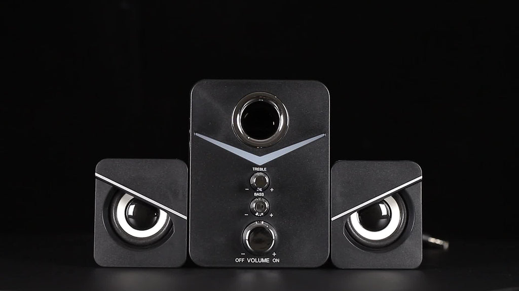 3-Piece Desktop Speaker System with Subwoofer | USB Powered PC Speakers, 3.5mm Audio Jack, Independent Bass & Treble Control