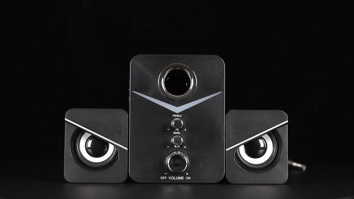 3-Piece Desktop Speaker System with Subwoofer | USB Powered PC Speakers, 3.5mm Audio Jack, Independent Bass & Treble Control