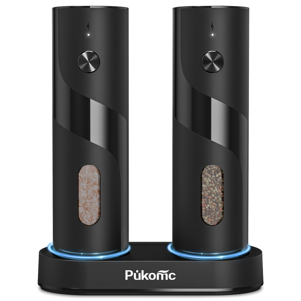 Electric Pepper Grinder Set USB-C Rechargeable with LED Light Ceramic Core Adjustable for Grilling, Camping and Outdoor Meals