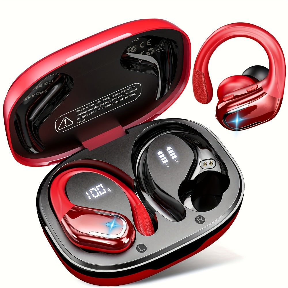 LIFEBEE Earhook Wireless Earbuds Dual LED Display ENC Noise Canceling Pure Bass for Bedside Audio, Alarms and Room Entertainment