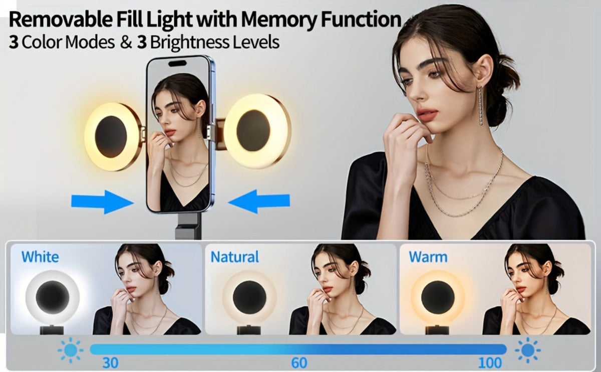 AI Face Tracking Vlogging Kit All-in-One with 70.9 Inch Tripod, LED Fill Light & Microphone
