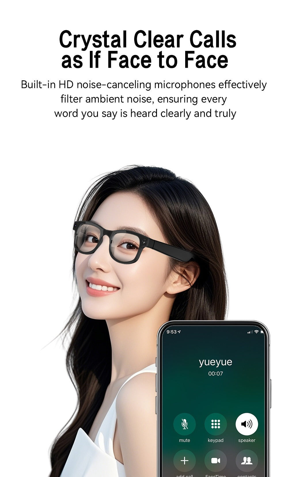Smart Glasses with Camera and Bluetooth, 8MP Camera Eyewear with HD Video, Translation, Object Recognition