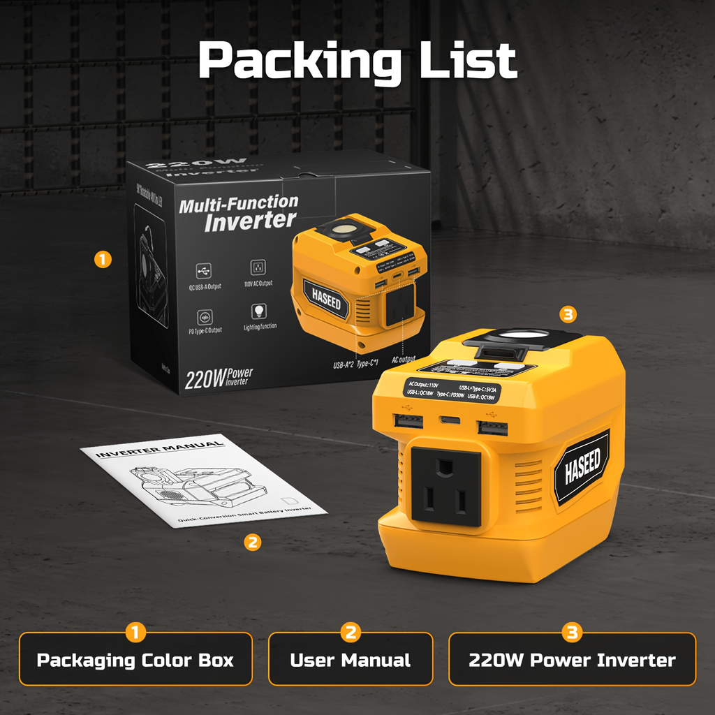 Power Inverter for an Everyday Personal Care Routine, with the Listed Configuration, for Everyday Use and Organized Storage