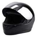 Motorcycle Helmet TCMT Gloss Black Full-Face Shell with Clear Shield, Large Variant, Padded Interior and Rear Vents