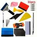 Car Window Tint Film Tool Kit 19/31pcs, Auto Window Film Installation Set with Squeegee Scraper, Plastic & Cowhide Scraper