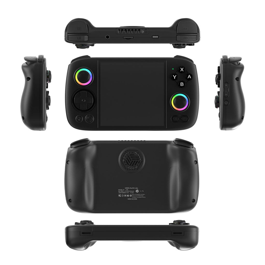 Handheld Game Console Anbernic RG Cube with 3.95-Inch IPS OCA Full-Lamination, 720x720 (Square), Multi-Touch, 128GB game-card bundle