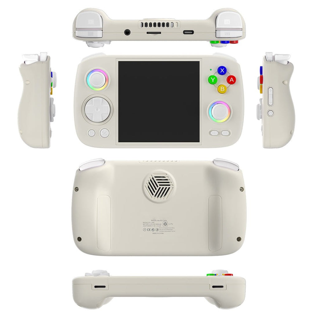 Handheld Game Console Anbernic RG Cube with 3.95-Inch IPS OCA Full-Lamination, 720x720 (Square), Multi-Touch, 128GB game-card bundle