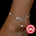 Butterfly Drop Anklet with Silvery Chain, Crystal-Style Dangle and 8 cm Extension Design Pictured