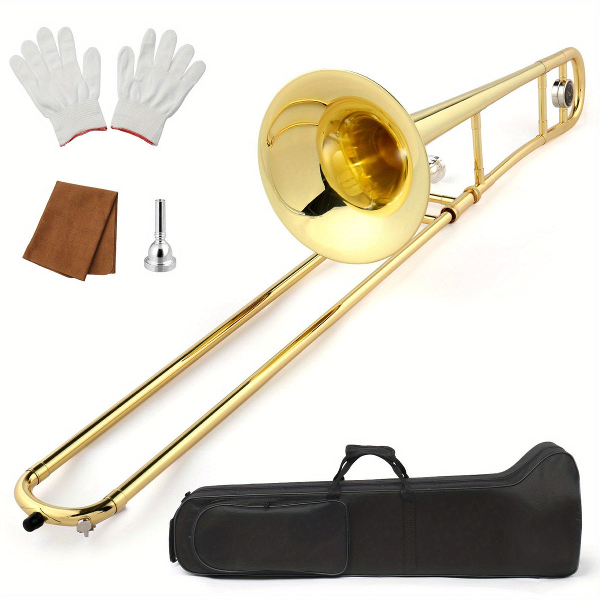 B-Flat Trombone, 7.6 inches, 19.2 cm, Professional, B-flat, Thickened for School Band