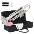 B-Flat Trumpet, 49 cm, 8.6 cm, Silver, Concert, Band for School Band