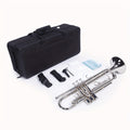 B-Flat Trumpet, Silvery Small, 0.08mm, 8.6 cm, Silvery, Concert, Band for School Band