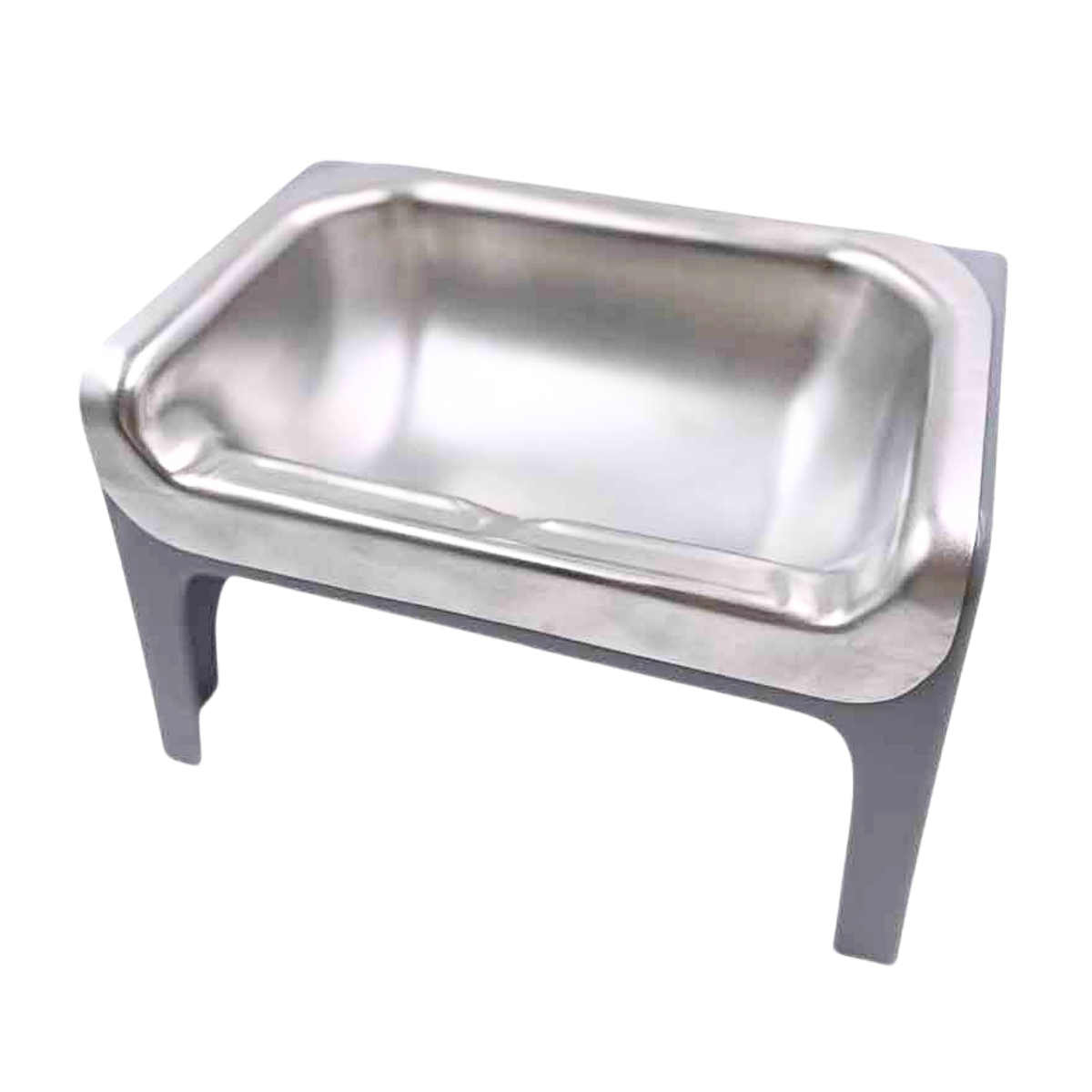 Elevated Stainless Steel Pet Bowl Set Gray