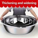 Extra-Large 40 cm Mixing Bowl with 12 cm Depth and Two Preserved Checkout Labels for Kitchen Prep