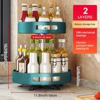 Rotating Spice Rack Double Layer Stainless Steel Countertop Corner Seasoning Storage for Laundry Rooms, Closets and Home Organization