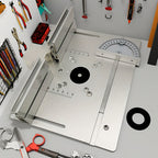 Aluminum Router Table Insert Plate with Fence & Miter Gauge - Precision Woodworking Tool, Dual Function Design