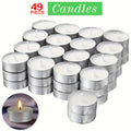 Tea Light Candles Unscented White – 49 or 99 Pack Smokeless Wax Tealights 2. Burn for Weddings, Christmas