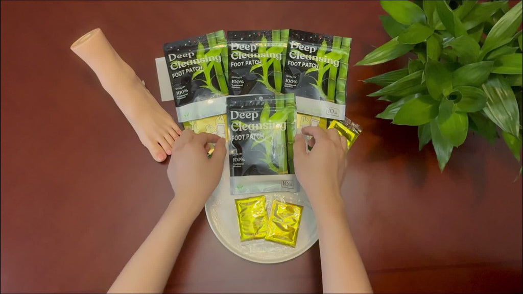 Detox Foot Patches with Bamboo Vinegar Ginger & Lavender – Natural Plant Formula Deep Cleansing Overnight Foot Pads