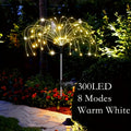 Solar Garden Lights Firework Stakes with 60-420 LEDs, 8 Modes, Flexible Copper Wire and Color Options