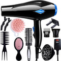 Handheld Hair Dryer with Six Color and Accessory-Package Selections, Rear Intake and Inline Plug Control