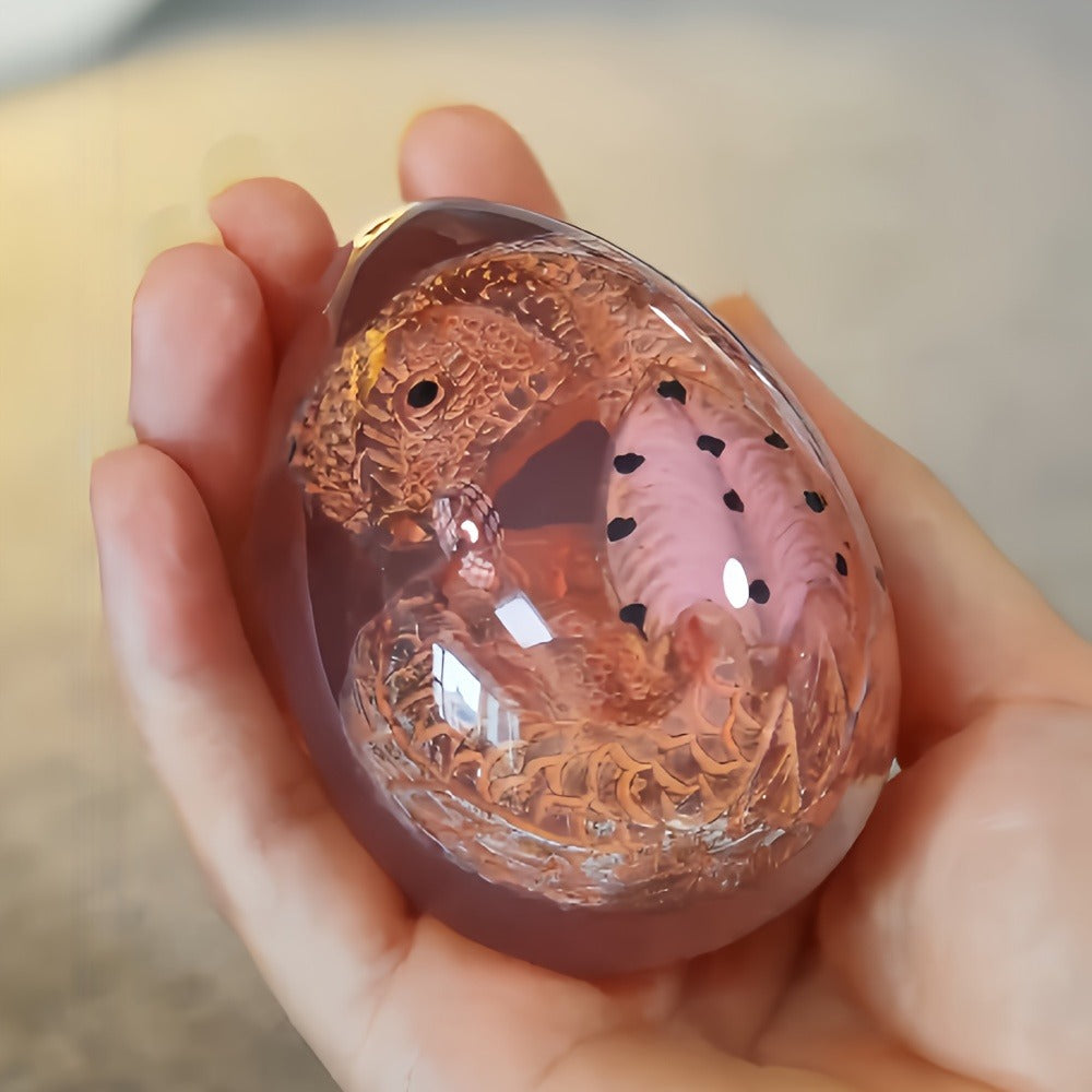 Dragon Egg Statue Transparent Resin Dragon Egg Figurine Dinosaur Souvenir Collectible Craft for Entryways, Bedrooms and Living Spaces