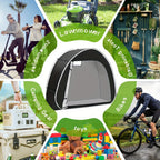 Bike Storage Shed Tent Outdoor Bicycle Cover Shelter 210D Oxford PU4000 for 2-3 Bikes Lawn Mower Garden Tool Storage