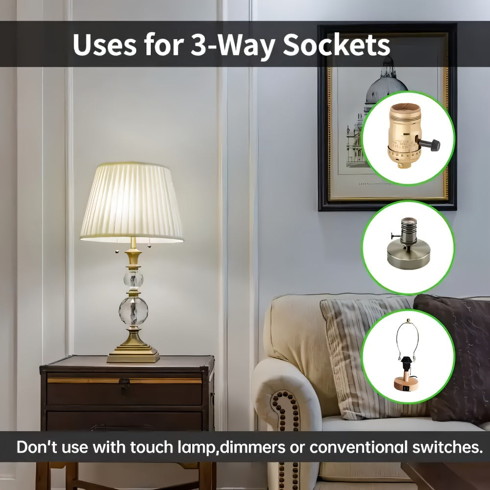 3-Way A19 Light Bulb 50 100 150W Equivalent 1500 Lumens E26 Medium Base – Warm White 2700K & Daylight 5000K Three-Way Bulb for Bedroom