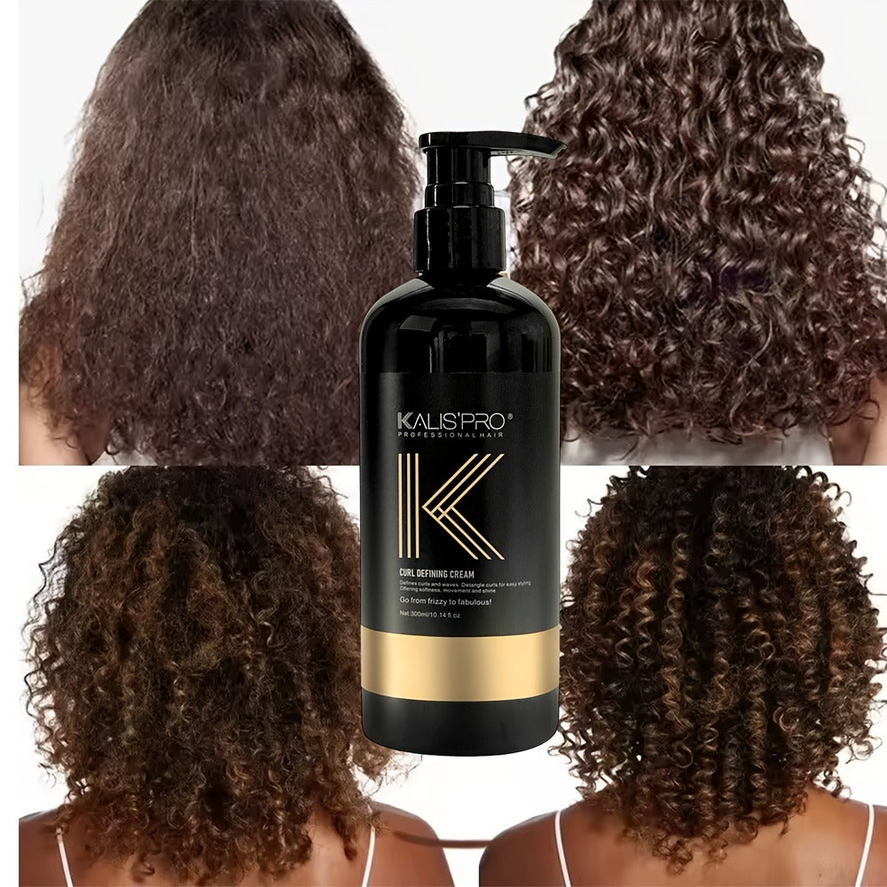 Curl Defining Cream 300ml for Curly Wavy Coily Hair, Frizz Control, Hold, Antistatic Scalp-Safe Hair Styling Cream for Women and Men