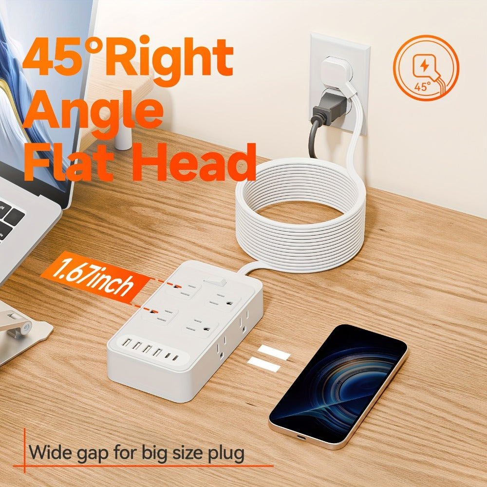 Power Strip Outlet Extender Surge Protector 8 AC Outlets 6 USB Charging Ports 4 USB-A 2 USB-C for an Everyday Personal Care Routine