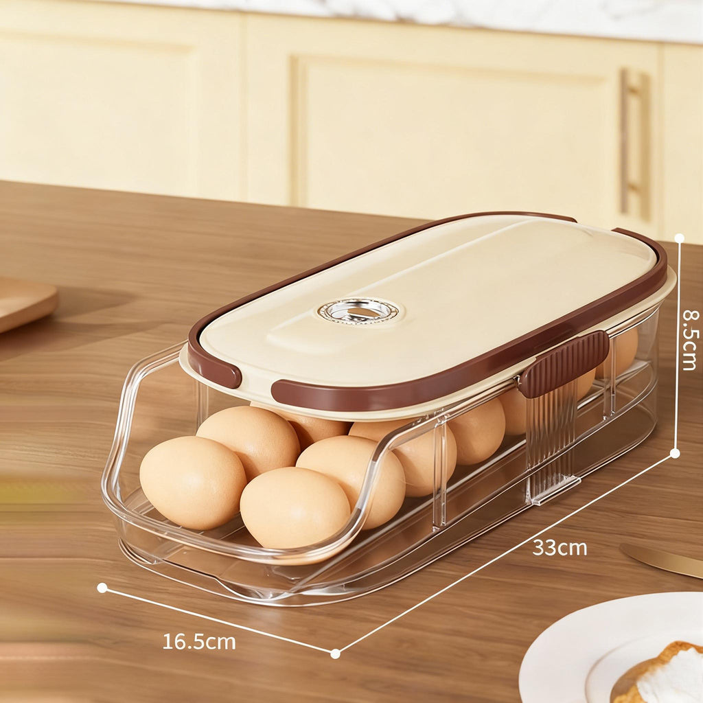 Egg Rack Kitchen Organizer Double-Row Auto-Rolling Dispenser with One, Two or Three Layer Options