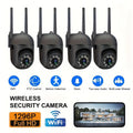Indoor Security Camera 4-Pack with 3MP Video, Dual-Band WiFi, Color Night Vision and Cloud Storage Options