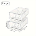 Stackable Fridge Organizer Bins with Drain Board 2 Pack, Refrigerator Drawer Organizer for Produce Fruit Vegetable