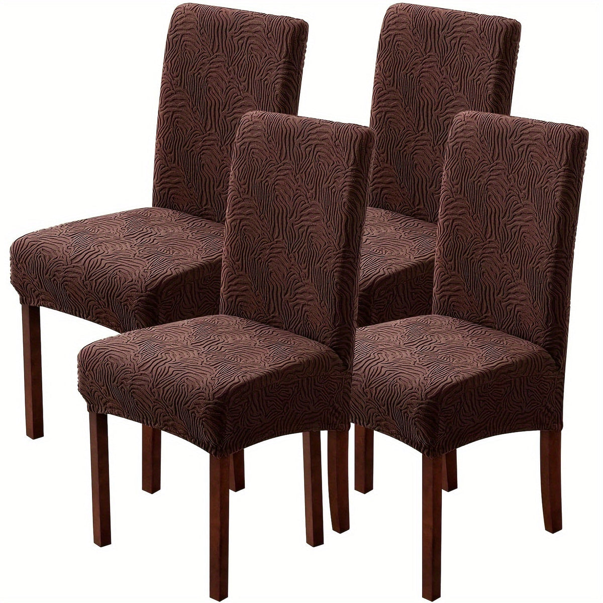 Chair Cover Set of 4 or 6 Stretch Jacquard Dining Slipcovers in Eight Available Color Choices