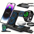 3-in-1 MagSafe Wireless Charging Station 15W Fast Charger – Foldable HS BS Style Stand for iPhone 16 15 14 13 12 Pro Max